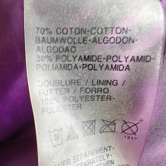 Aigle Brown Hooded Jacket Purple Lining 4 Pocket Women’s Size 40 M - Picture 8 of 9